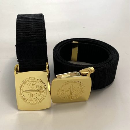 B31 Khmer-Engraved Gold Buckle Nylon Casual Belt for Men - 3.7cm Student and Everyday Waist Belt