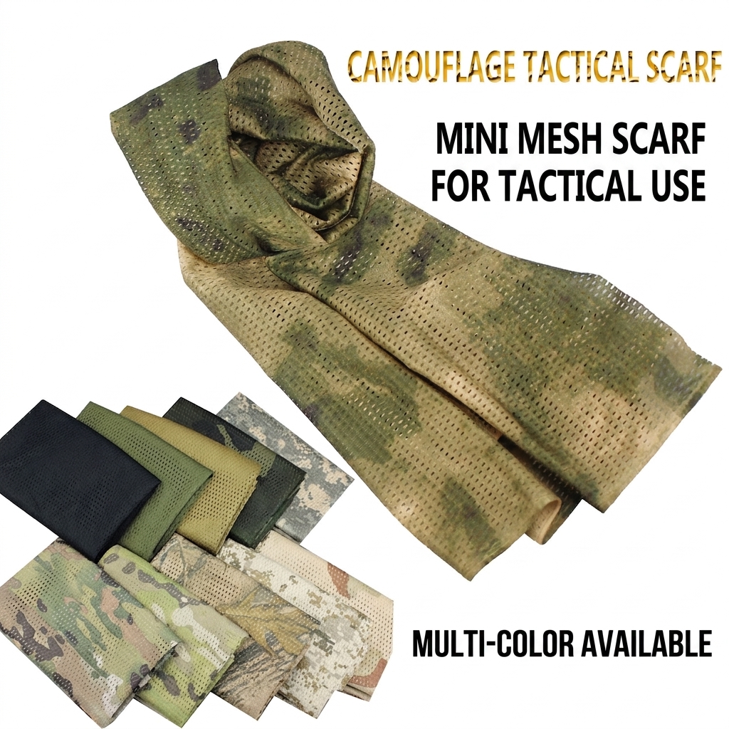 CG12 Tactical Camouflage Breathable Mesh Neck Scarf for Outdoor Protection
