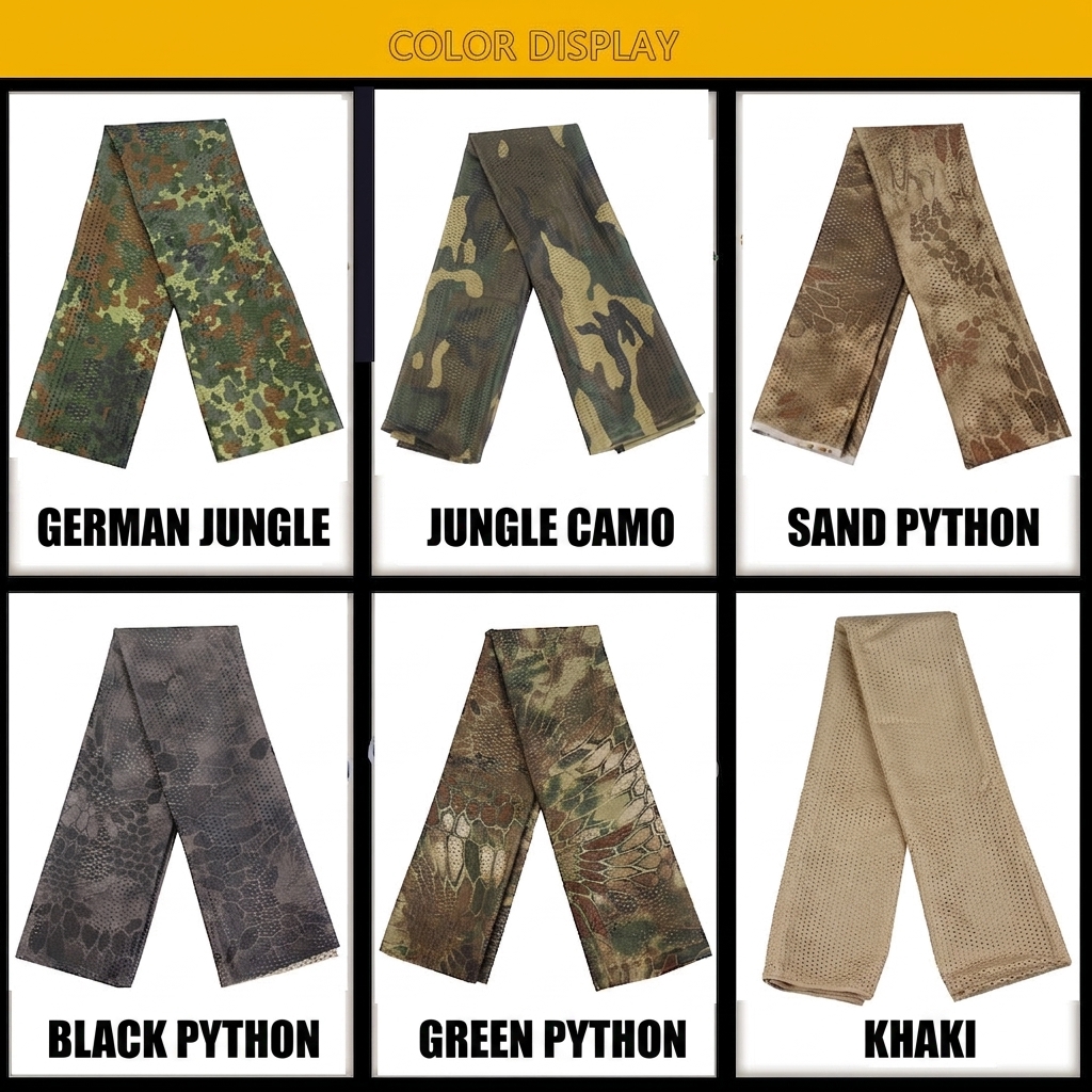 CG12 Tactical Camouflage Breathable Mesh Neck Scarf for Outdoor Protection - Image 3