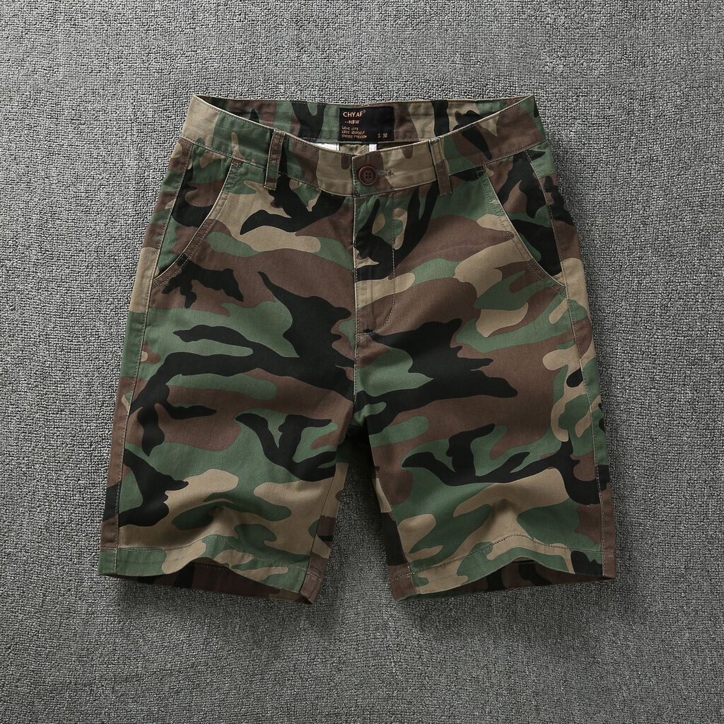 SR11 Men's Camouflage Cotton Twill Casual Cargo Shorts