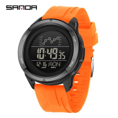 W18 SANDA 2198 Multi-Function Sports Digital Watch with Silicone Strap