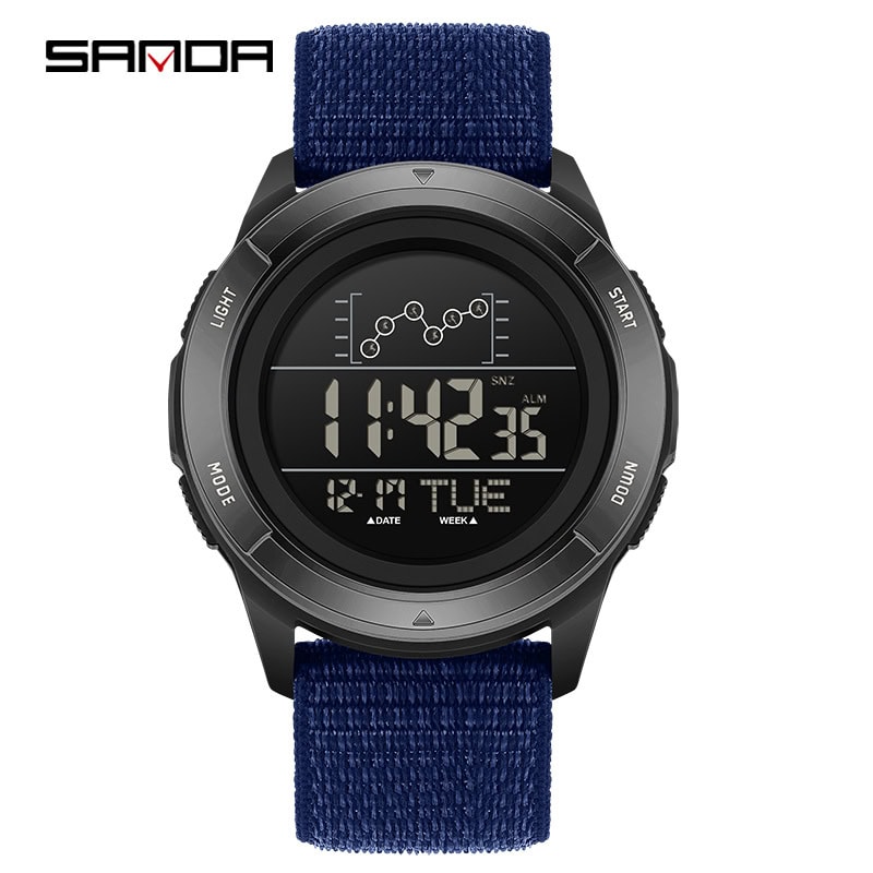 W19 SANDA 2198 Multi-Function Sports Digital Watch with Nylon Strap - Image 2