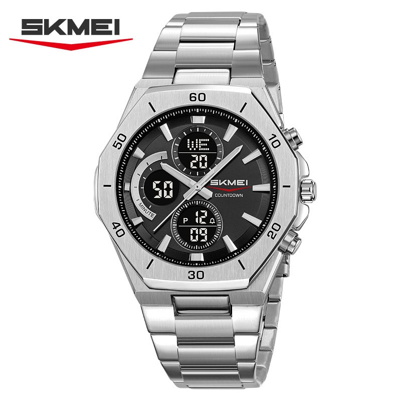 W22 SKMEI Steel Belt Multifunction Electronic Watch - Image 3