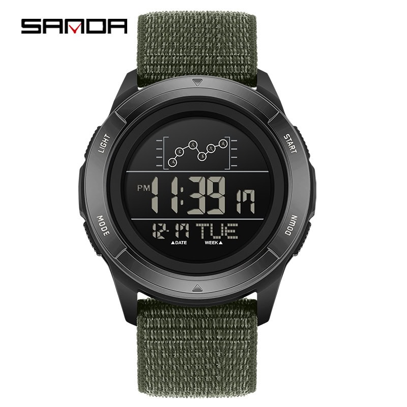 W19 SANDA 2198 Multi-Function Sports Digital Watch with Nylon Strap - Image 5