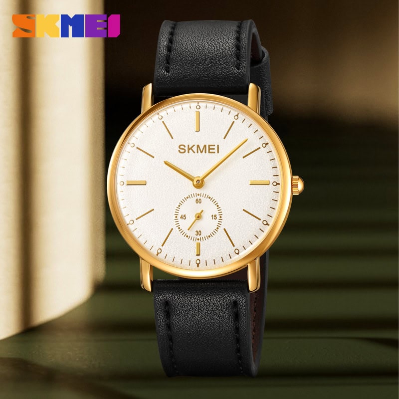W13 Slim Quartz Dress Watch with Genuine Leather Strap - Image 2