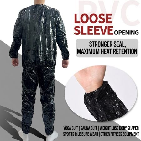 CG17 PVC Sauna Sweat Training Suit for Men and Women, Gym & Outdoor Fitness Sportswear