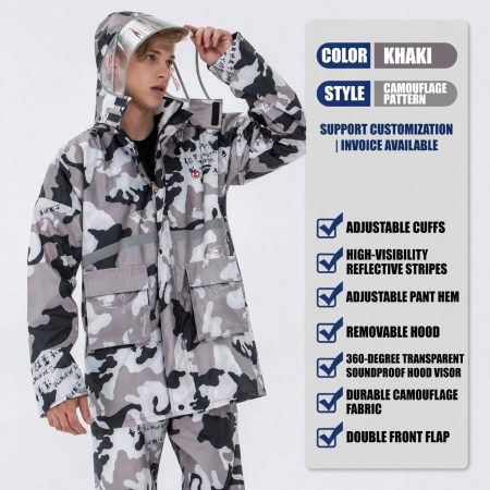 CG15 Full-Body Split Raincoat Set for Scooter and Motorcycle Riders