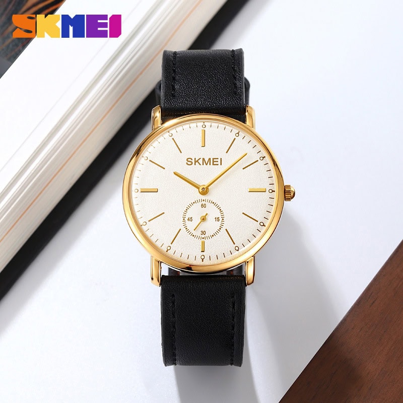 W13 Slim Quartz Dress Watch with Genuine Leather Strap - Image 3
