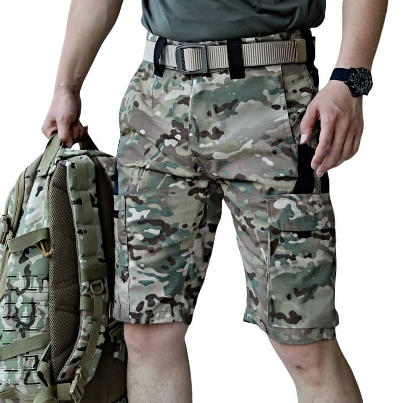 SR03 Tactical Cargo Shorts with Adjustable Waist and Multi-Pocket Outdoor Design - Image 6