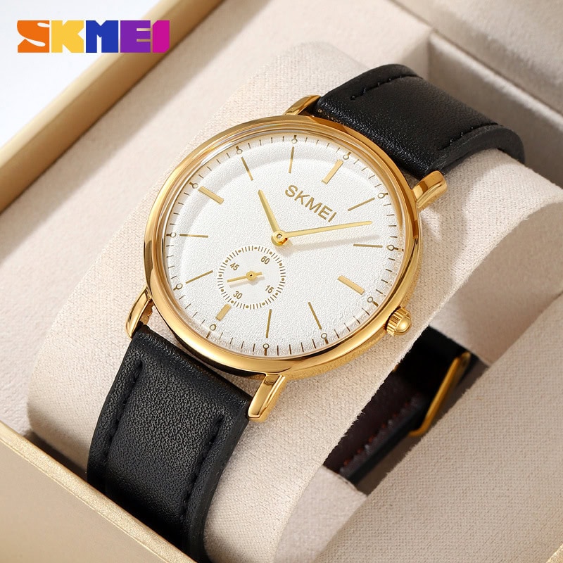 W13 Slim Quartz Dress Watch with Genuine Leather Strap