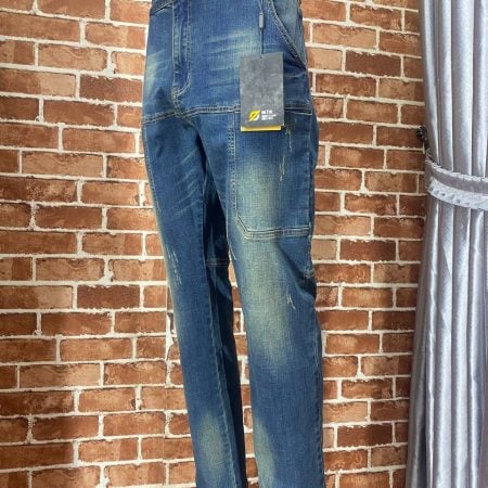 IX37 ខោ Jeans បុរសពណ៌ខៀវបែបលាងពណ៌ មានហោប៉ៅជំនួយ និងម៉ូតជើងត្រង់