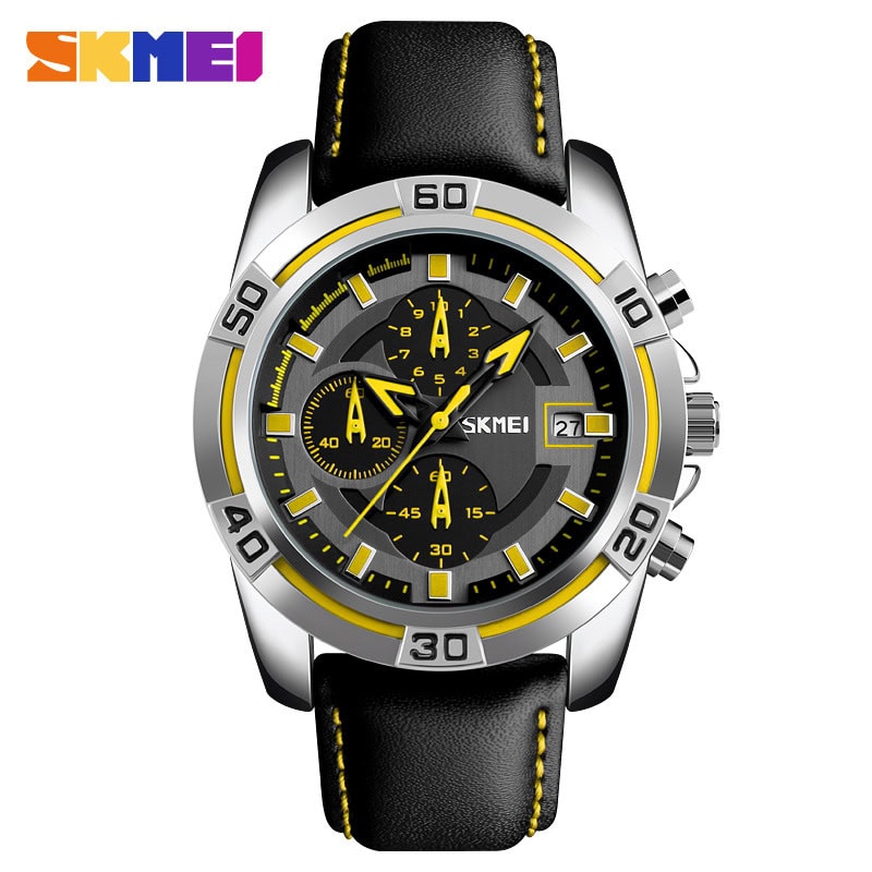 W12 Bold Multifunction Quartz Watch with Leather Strap and Date Display - Image 6