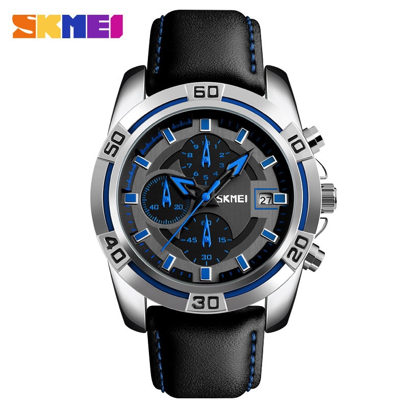 W12 Bold Multifunction Quartz Watch with Leather Strap and Date Display - Image 7