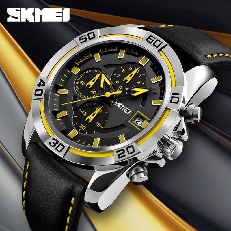 W12 Bold Multifunction Quartz Watch with Leather Strap and Date Display - Image 9