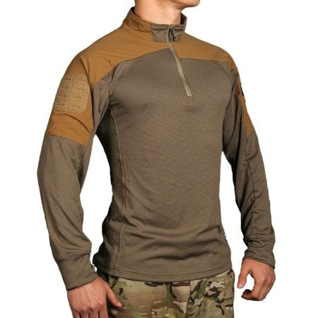 TSL28 Men's Tactical Quarter-Zip Long Sleeve Training Shirt for Outdoor & Daily Wear