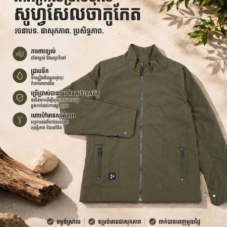 JK06 អាវក្រៅ Softshell បុរស ស្រាល សម្រាប់ក្រៅផ្ទះ ធ្វើដំណើរ និងប្រើប្រចាំថ្ងៃ