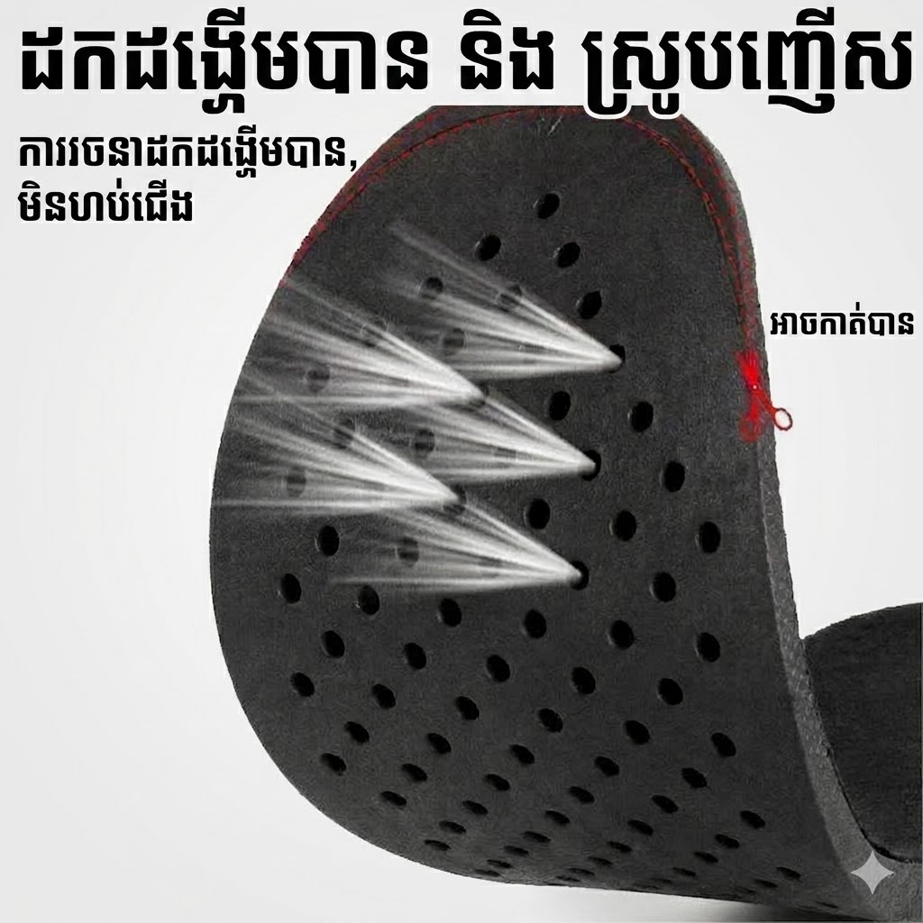SI03 ទ្រនាប់ស្បែកជើងបង្កើនកម្ពស់ 3cm មានខ្នើយខ្យល់ស្រូបរំញ័រ - Image 3