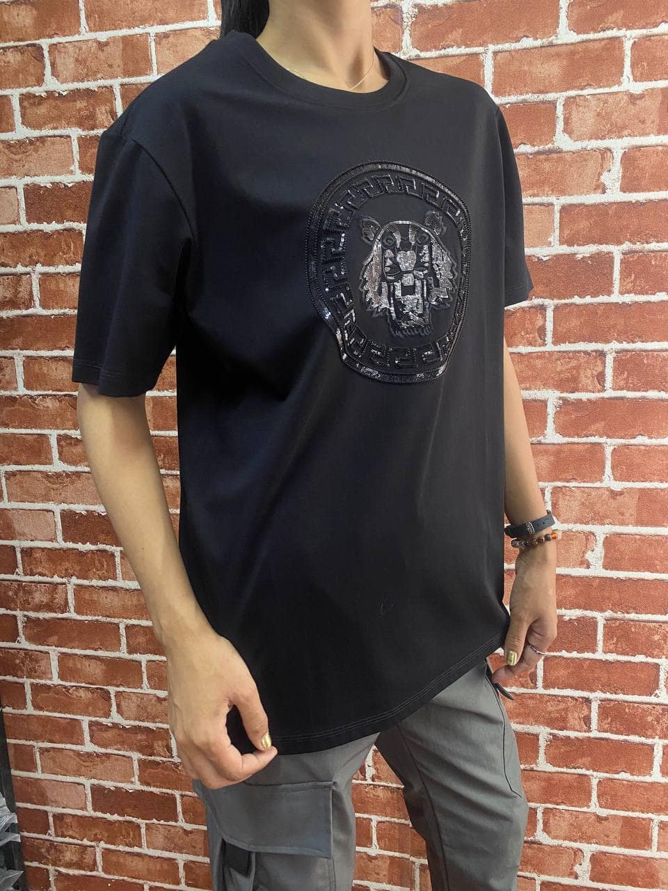 TSS61 Unisex Short-Sleeve T-Shirt with Raised Round Chest Emblem - Image 2