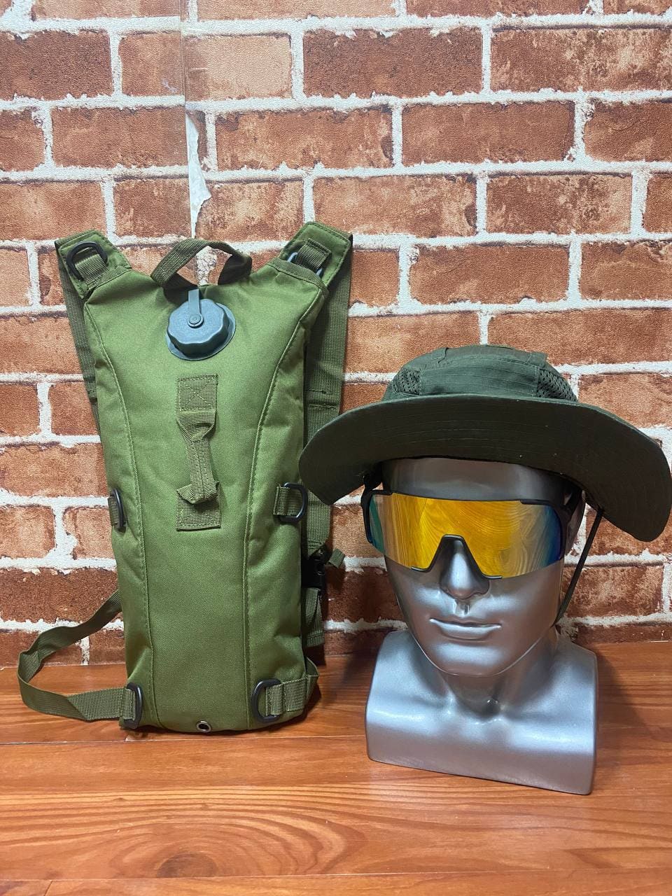COMBO-001 : BP15 + C27 + GL18 – Tactical Outdoor Hydration Combo Set with Backpack, Shade Cap & Protective Sports Goggles - Image 2