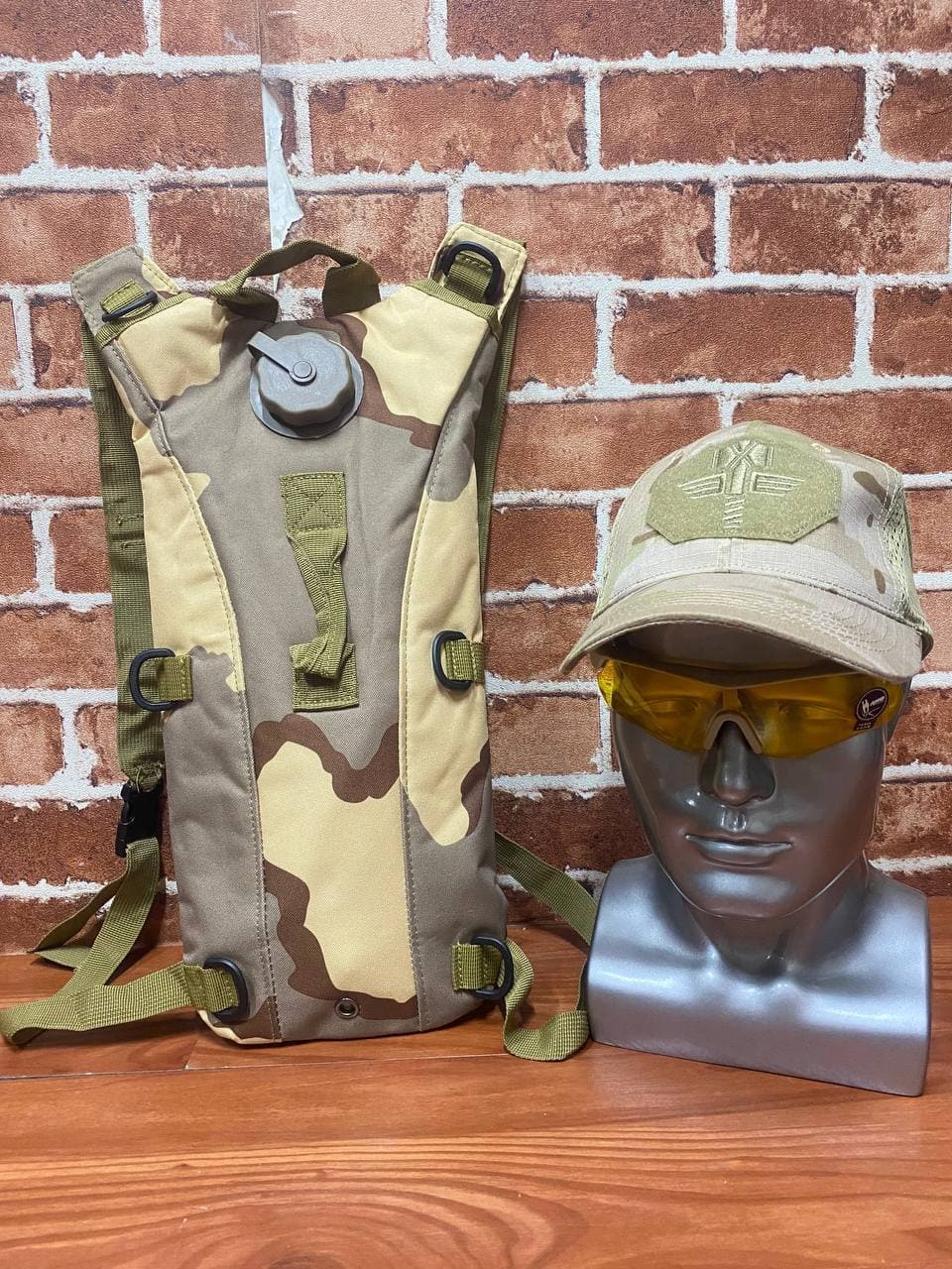 COMBO-001 : BP15 + C27 + GL18 – Tactical Outdoor Hydration Combo Set with Backpack, Shade Cap & Protective Sports Goggles - Image 4