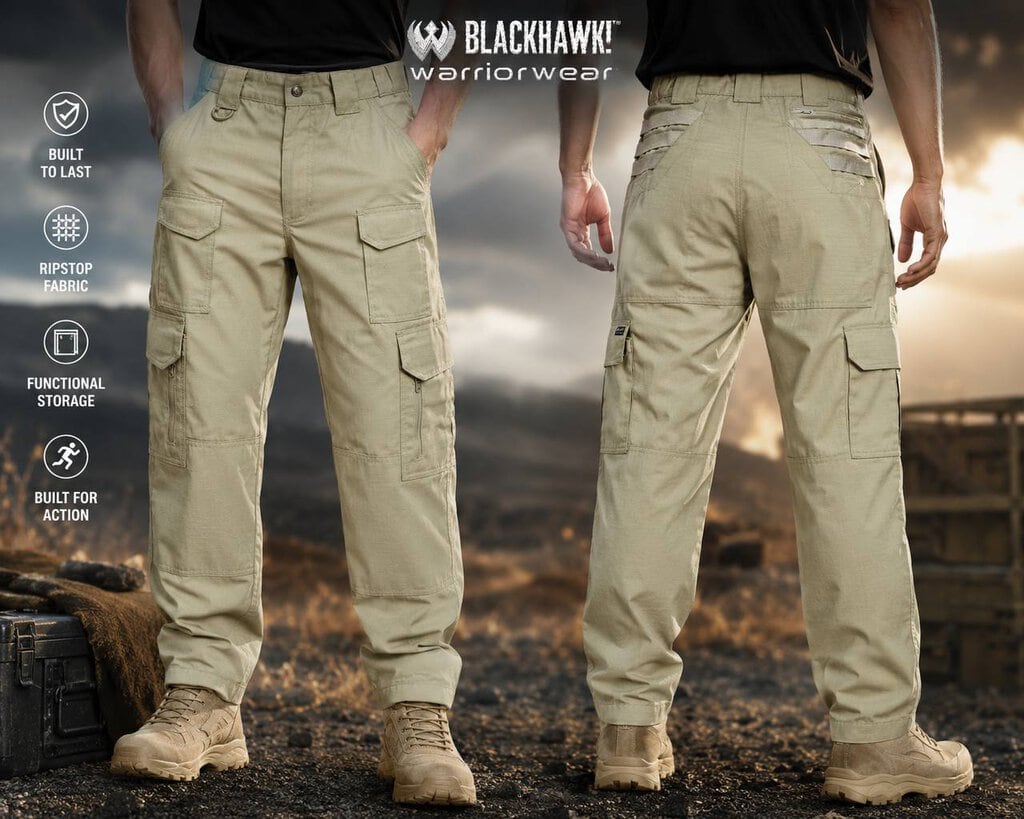 IX50 ខោ Tactical Cargo ពណ៌ Khaki មានហោប៉ៅច្រើន សម្រាប់ Outdoor និងប្រើប្រចាំថ្ងៃ