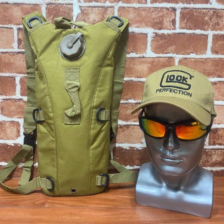 COMBO-001 : BP15 + C27 + GL18 – Tactical Outdoor Hydration Combo Set with Backpack, Shade Cap & Protective Sports Goggles