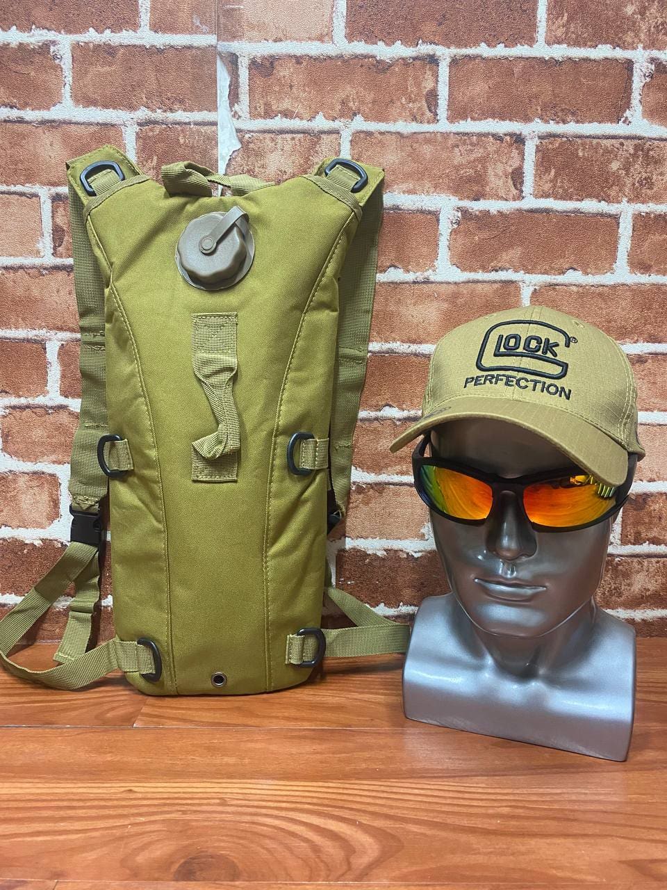 COMBO-001 : BP15 + C27 + GL18 – Tactical Outdoor Hydration Combo Set with Backpack, Shade Cap & Protective Sports Goggles