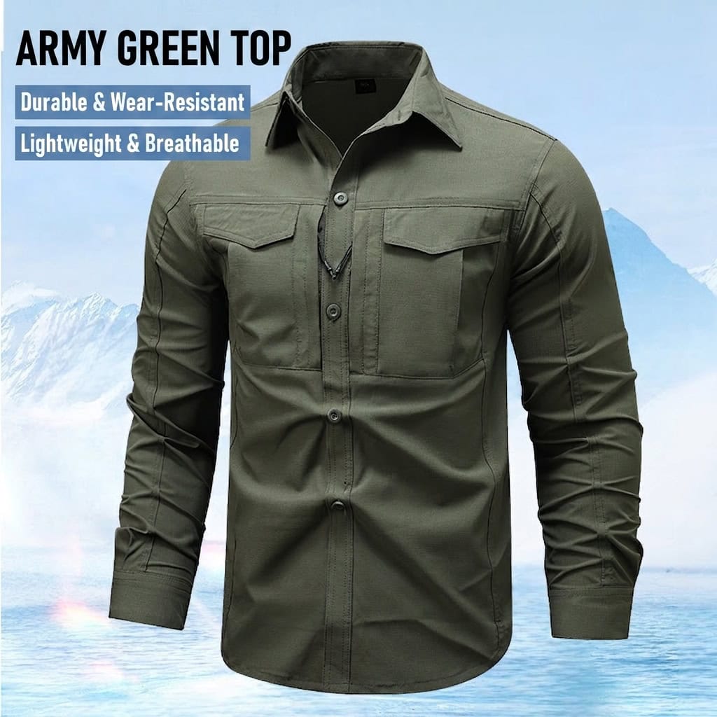 SHL38 Lightweight Multi-Pocket Outdoor Long-Sleeve Shirt - Image 3