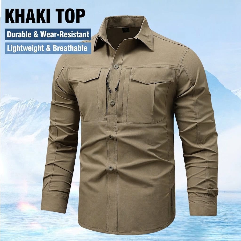 SHL38 Lightweight Multi-Pocket Outdoor Long-Sleeve Shirt - Image 4